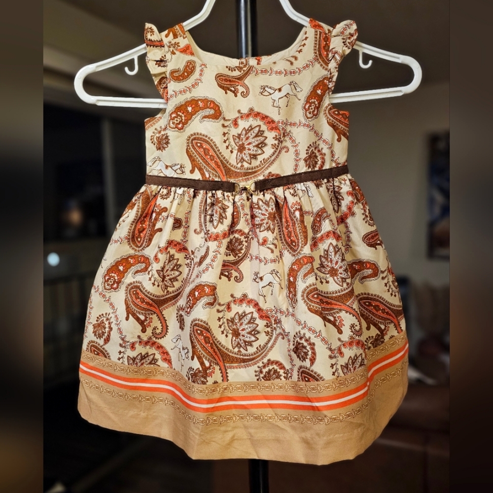 Janie and Jack Paisley Border Print Dress